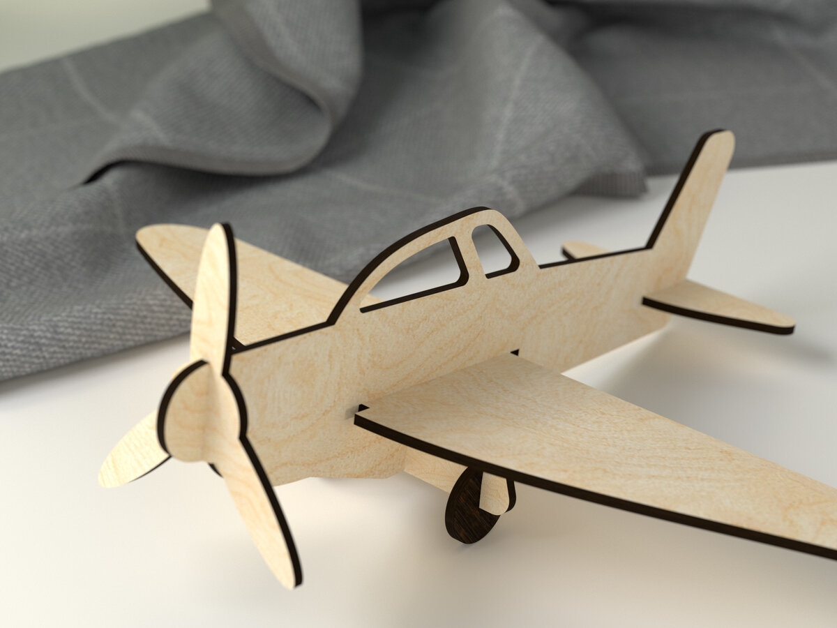 Σετ των 2 Intra απο ξύλο plywood 3mm-4mm πάχος – Παζλ αεροπλάνο Δίασταση  20x20 cm INTRAFABR-27336138