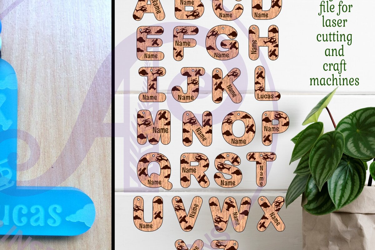 Σετ των 3 Intra απο ξύλο plywood 3mm-4mm πάχος – Μπρελόκ με θέμα το αεροπλάνο Δίασταση  5x5 cm INTRAFABR-95479516