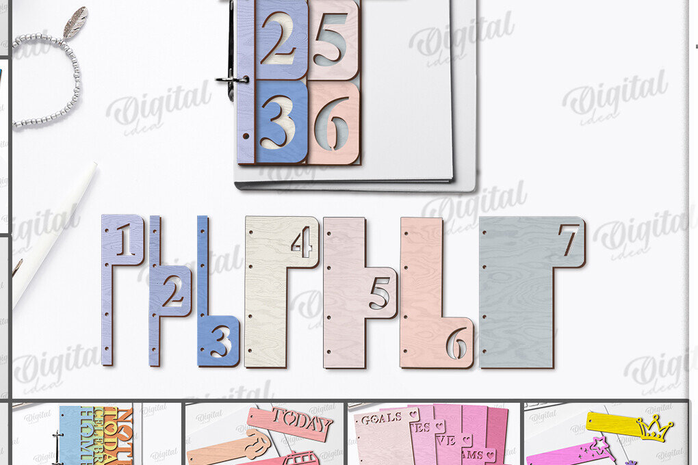 Σετ των 2 Intra απο ξύλο plywood 3mm-4mm πάχος – Planner Dividers Bundle Cut Laser Δίασταση  20x20 cm INTRAFABR-123357207