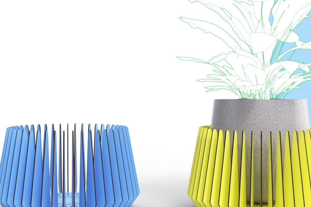 Σετ των 2 Intra απο ξύλο plywood 3mm-4mm πάχος – Κάλυμμα γλάστρας φυτών | Αρχείο κοπής με λέιζερ | Δίασταση  20x20 cm INTRAFABR-86441176