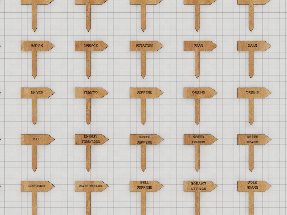 Σετ των 2 Intra απο ξύλο plywood 3mm-4mm πάχος – Πακέτο πασσάλων φυτών, δείκτης φυτών Δίασταση  20x20 cm INTRAFABR-39959842