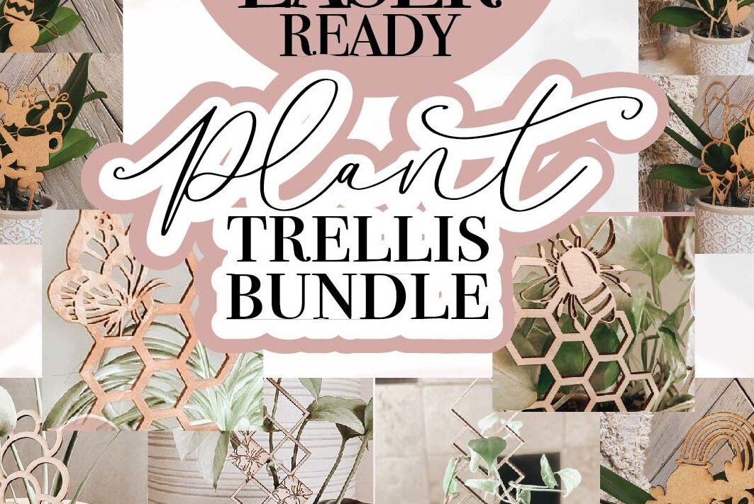 Σετ των 2 Intra απο ξύλο plywood 3mm-4mm πάχος – Plant Trellis Bundle Laser Files Δίασταση  20x20 cm INTRAFABR-71705157