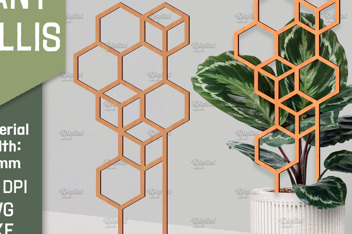 Σετ των 2 Intra απο ξύλο plywood 3mm-4mm πάχος – Plant Trellis Plant Stakes Δίασταση  20x20 cm INTRAFABR-85136139