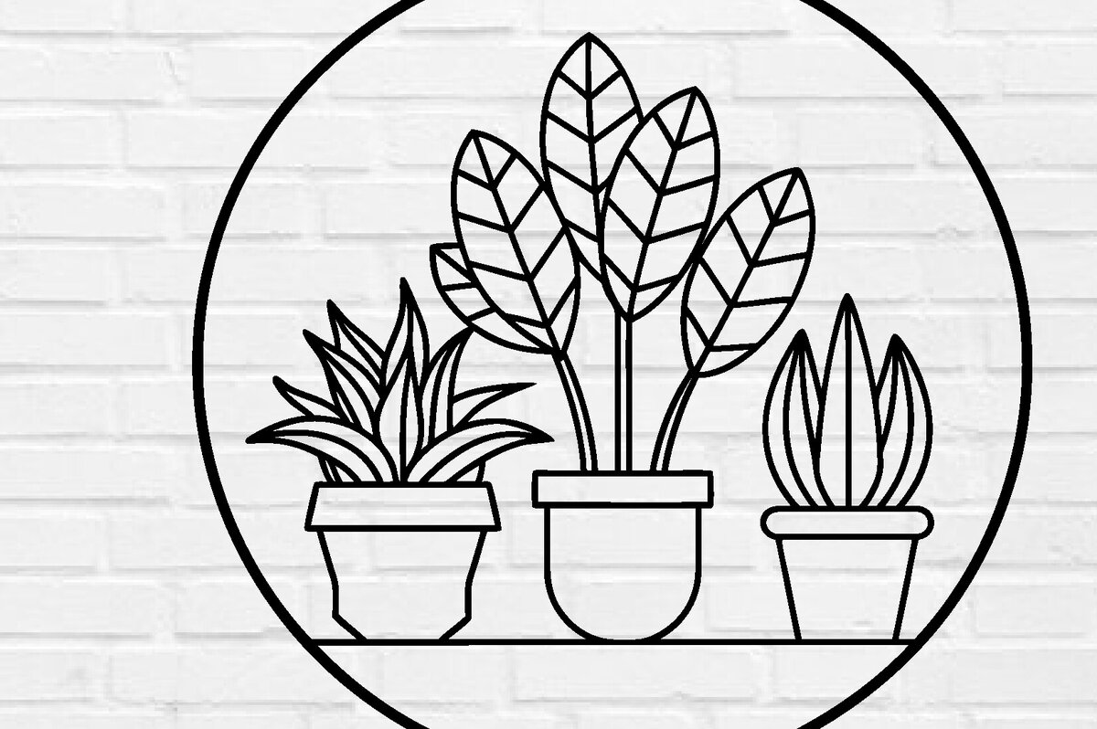 Intra απο ξύλο plywood 3mm-4mm πάχος – Αρχείο κοπής με λέιζερ τέχνης τοίχου φυτών Δίασταση  40x30 cm INTRAFABR-100954245