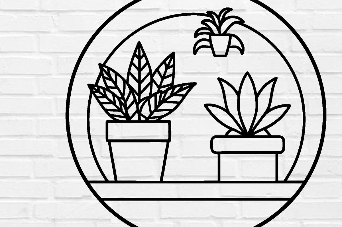 Σετ των 2 Intra απο ξύλο plywood 3mm-4mm πάχος – Αρχείο κοπής με λέιζερ τοίχου φυτών,DXF Δίασταση  40x30 cm INTRAFABR-100953625