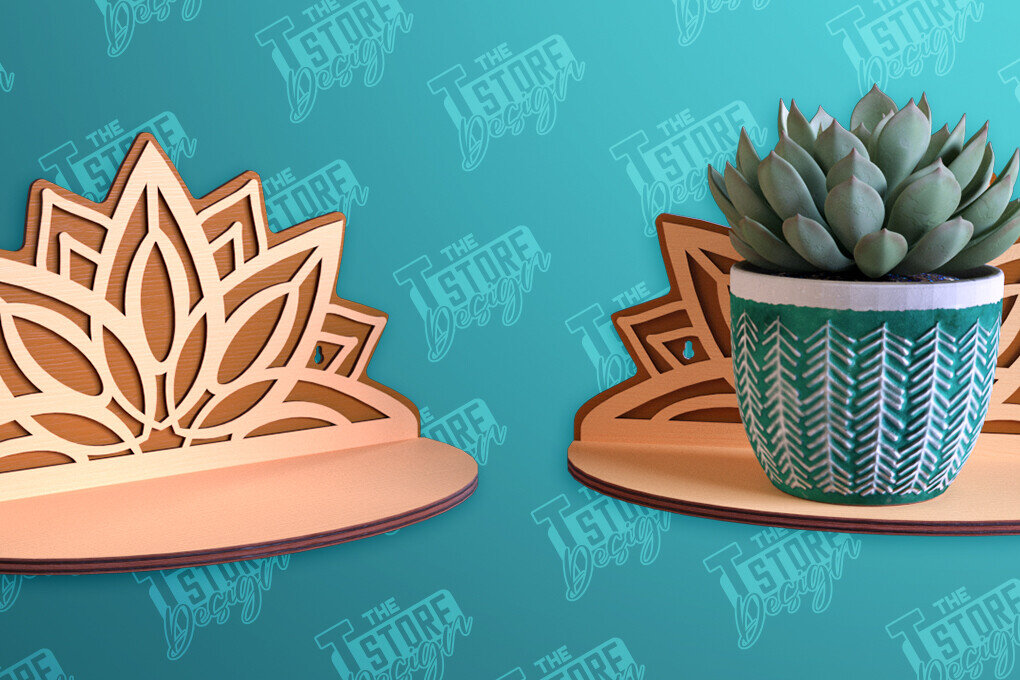 Intra απο ξύλο plywood 3mm-4mm πάχος – Ράφι τοίχου φυτών | Θήκη για γλάστρα Δίασταση  40x30 cm INTRAFABR-95973073