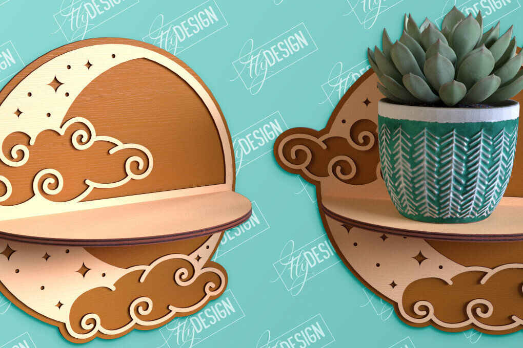 Intra απο ξύλο plywood 3mm-4mm πάχος – Κοπή λέιζερ ραφιών τοίχου φυτών | Διακόσμηση σπιτιού Δίασταση  40x30 cm INTRAFABR-95167557