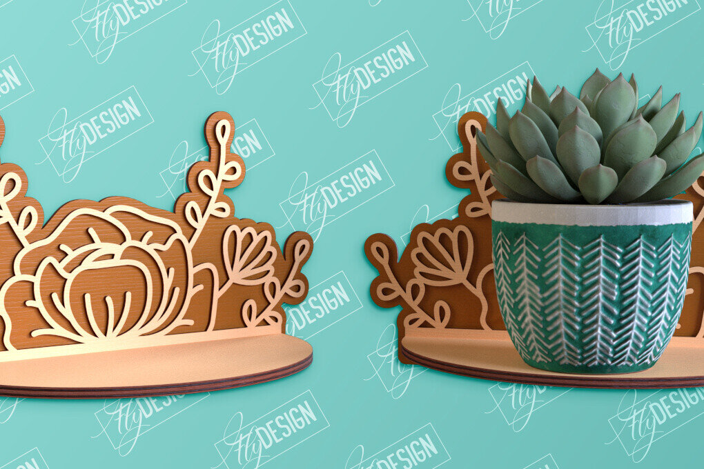 Intra απο ξύλο plywood 3mm-4mm πάχος – Κοπή λέιζερ ραφιών τοίχου φυτών | Διακόσμηση σπιτιού Δίασταση  40x30 cm INTRAFABR-95167563