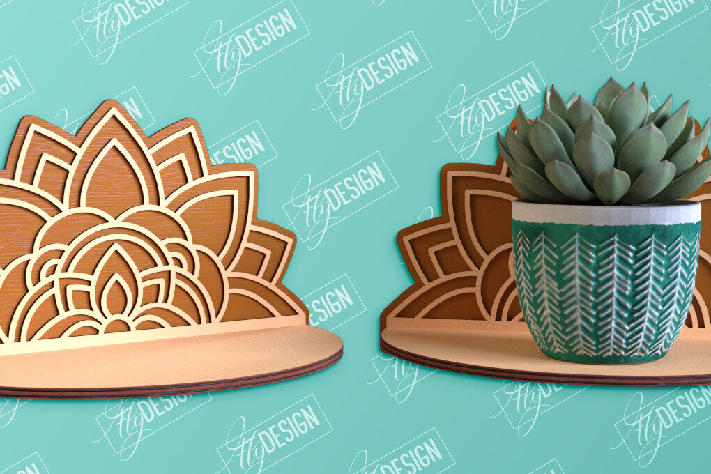 Intra απο ξύλο plywood 3mm-4mm πάχος – Κοπή λέιζερ ραφιών τοίχου φυτών | Διακόσμηση σπιτιού Δίασταση  40x30 cm INTRAFABR-95167568