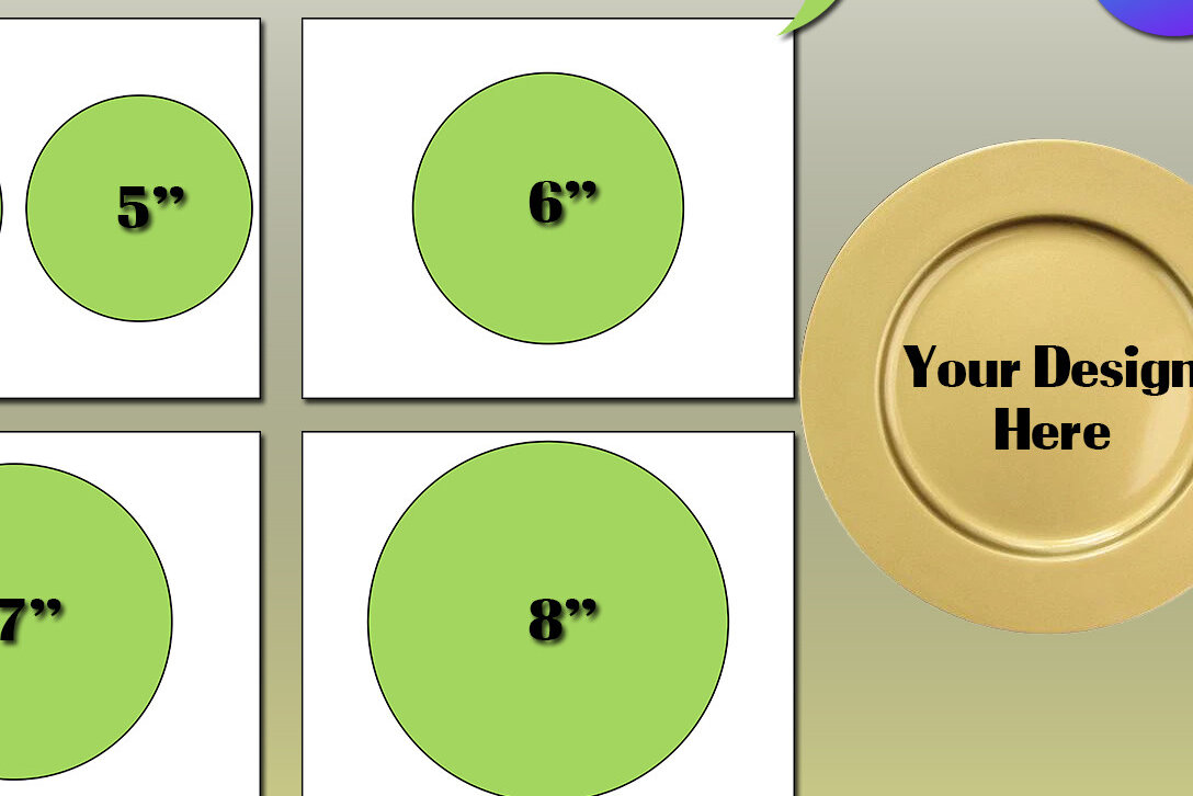 Σετ των 2 Intra απο ξύλο plywood 3mm-4mm πάχος – Κενή στρογγυλή ετικέτα προτύπου φορτιστή πιάτων Δίασταση  20x20 cm INTRAFABR-74506129