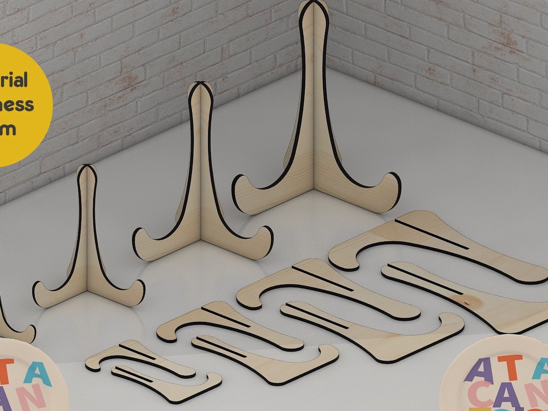 Σετ των 2 Intra απο ξύλο plywood 3mm-4mm πάχος – Βάση πλαισιοθήκης / Βάση στήριξης πλαισίου Δίασταση  20x20 cm INTRAFABR-42956878