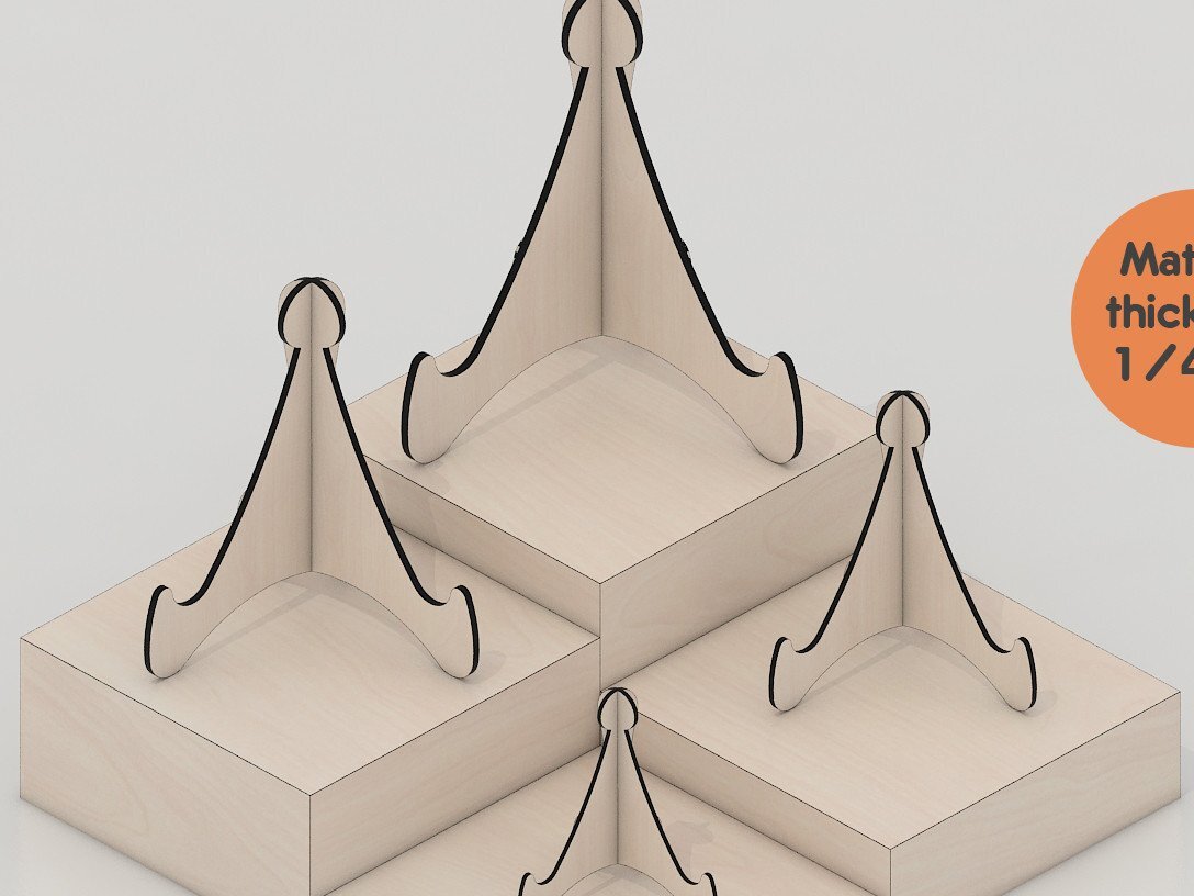 Σετ των 2 Intra απο ξύλο plywood 3mm-4mm πάχος – Βάσεις για πιάτα, Σχέδια βάσης οθόνης πλαισίου Δίασταση  20x20 cm INTRAFABR-43539775