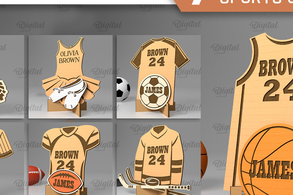 Σετ των 2 Intra απο ξύλο plywood 3mm-4mm πάχος – Πακέτο αθλητικών φανερών παικτών Δίασταση  20x20 cm INTRAFABR-92542954