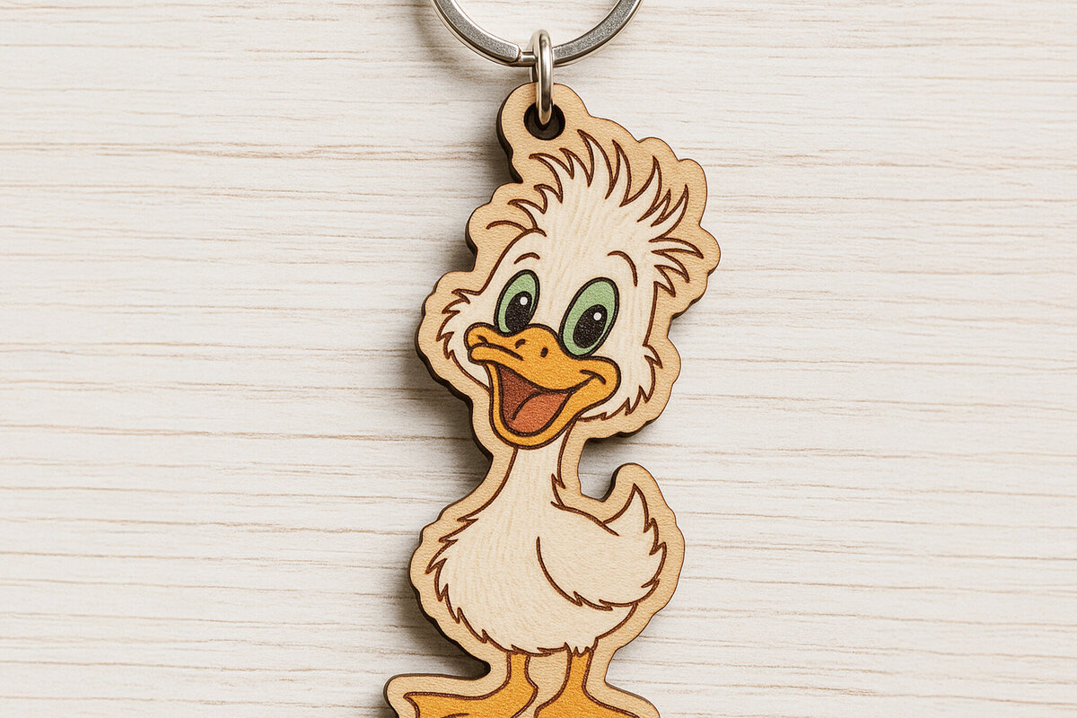 Σετ των 3 Intra απο ξύλο plywood 3mm-4mm πάχος – Παιχνιδιάρικο μπρελόκ πάπιας Δίασταση  5x5 cm INTRAFABR-122093071