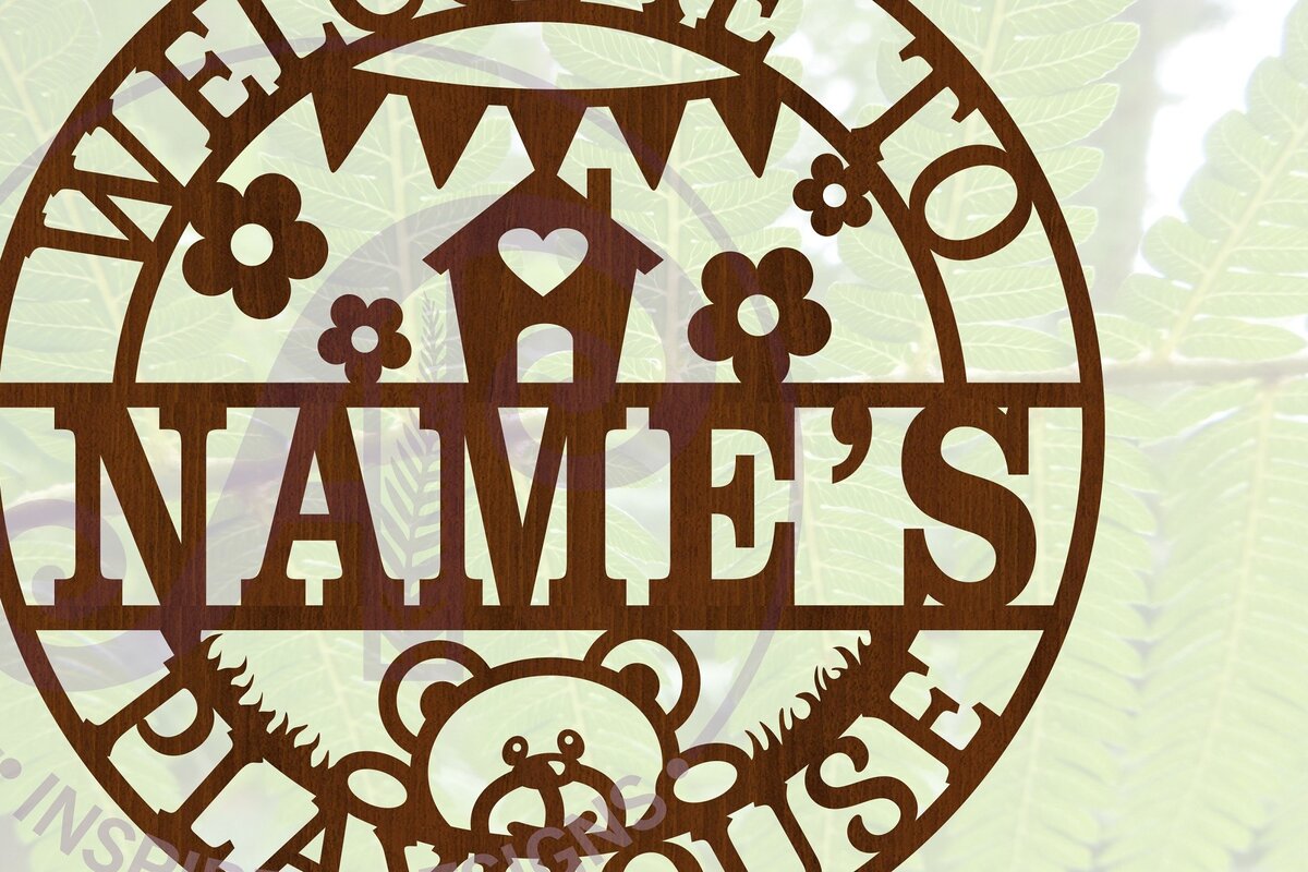 Σετ των 2 Intra απο ξύλο plywood 3mm-4mm πάχος – Πινακίδα ονόματος Playhouse Δίασταση  20x20 cm INTRAFABR-69447071