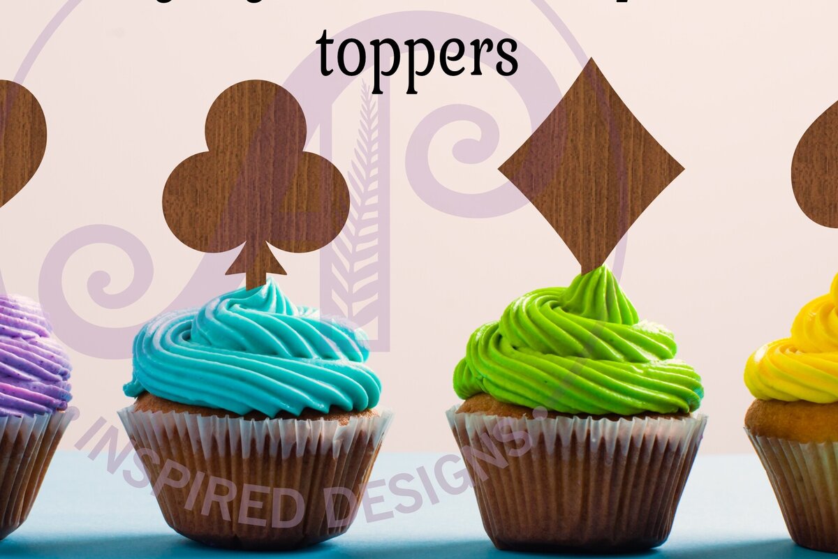 Σετ των 2 Intra απο ξύλο plywood 3mm-4mm πάχος – Παιγνιόχαρτα Cupcake Toppers, 4 σχέδια Δίασταση  20x20 cm INTRAFABR-92904400