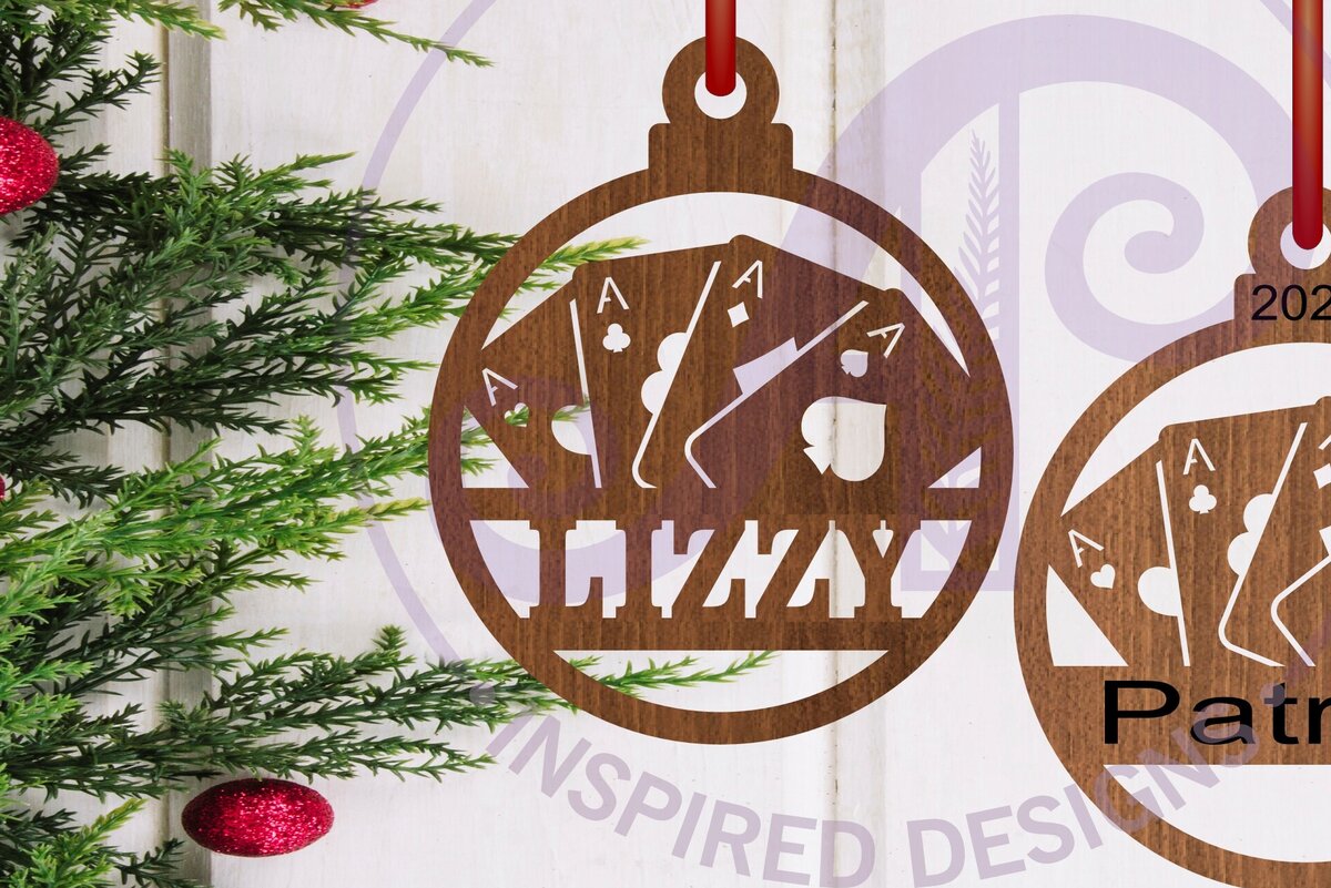 Σετ των 2 Intra απο ξύλο plywood 3mm-4mm πάχος – Παιγνιόχαρτα Χριστουγεννιάτικο Στολίδι Δίασταση  20x20 cm INTRAFABR-108545739