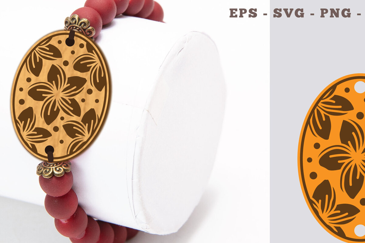 Σετ των 3 Intra απο ξύλο plywood 3mm-4mm πάχος – Βραχιόλι Plumeria Flower Δίασταση  20x20 cm INTRAFABR-104775279