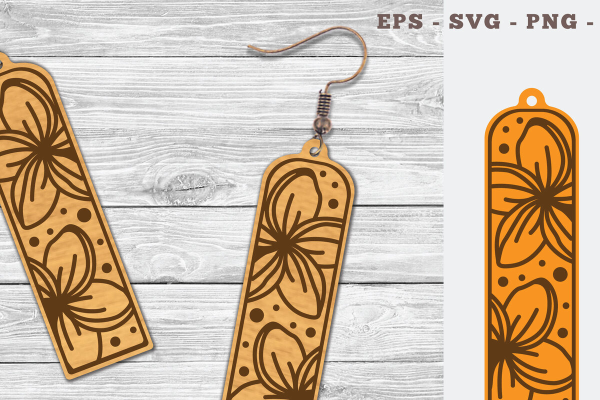 Σετ των 3 Intra απο ξύλο plywood 3mm-4mm πάχος – Σκουλαρίκια Plumeria Flower Δίασταση  5x5 cm INTRAFABR-103064644