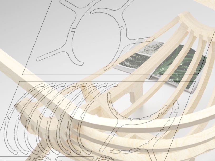 Σετ των 2 Intra απο ξύλο plywood 3mm-4mm πάχος – Καρέκλα από κόντρα πλακέ Δίασταση  20x20 cm INTRAFABR-33685412