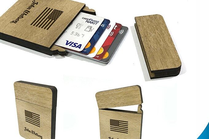 Σετ των 2 Intra απο ξύλο plywood 3mm-4mm πάχος – Θήκη για κάρτες τσέπης, Ξύλινη θήκη για κάρτες Δίασταση  20x20 cm INTRAFABR-35374528