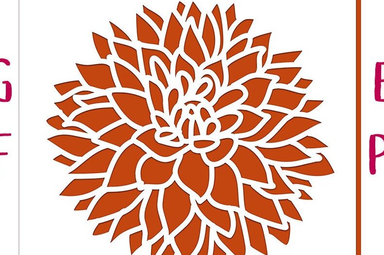 Σετ των 2 Intra απο ξύλο plywood 3mm-4mm πάχος – Αρχείο αποκοπής Card Dahlia Δίασταση  20x20 cm INTRAFABR-35216129