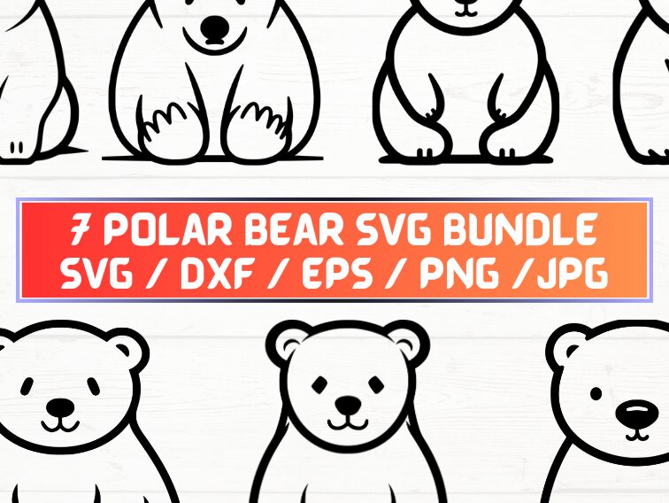 Σετ των 2 Intra απο ξύλο plywood 3mm-4mm πάχος – Polar Bear, DXF, EPS, JPG, PNG Δίασταση  20x20 cm INTRAFABR-115722454