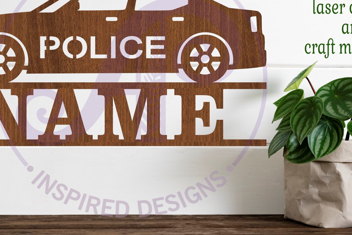 Σετ των 2 Intra απο ξύλο plywood 3mm-4mm πάχος – Πινακίδα ονόματος αστυνομικού αυτοκινήτου Δίασταση  20x20 cm INTRAFABR-95758274