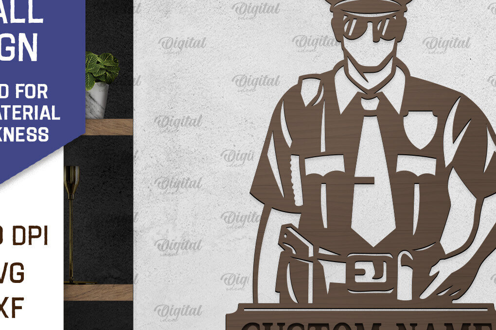 Intra απο ξύλο plywood 3mm-4mm πάχος – Αστυνομική επιγραφή τοίχου Αστυνομικός Δίασταση  40x30 cm INTRAFABR-98462029