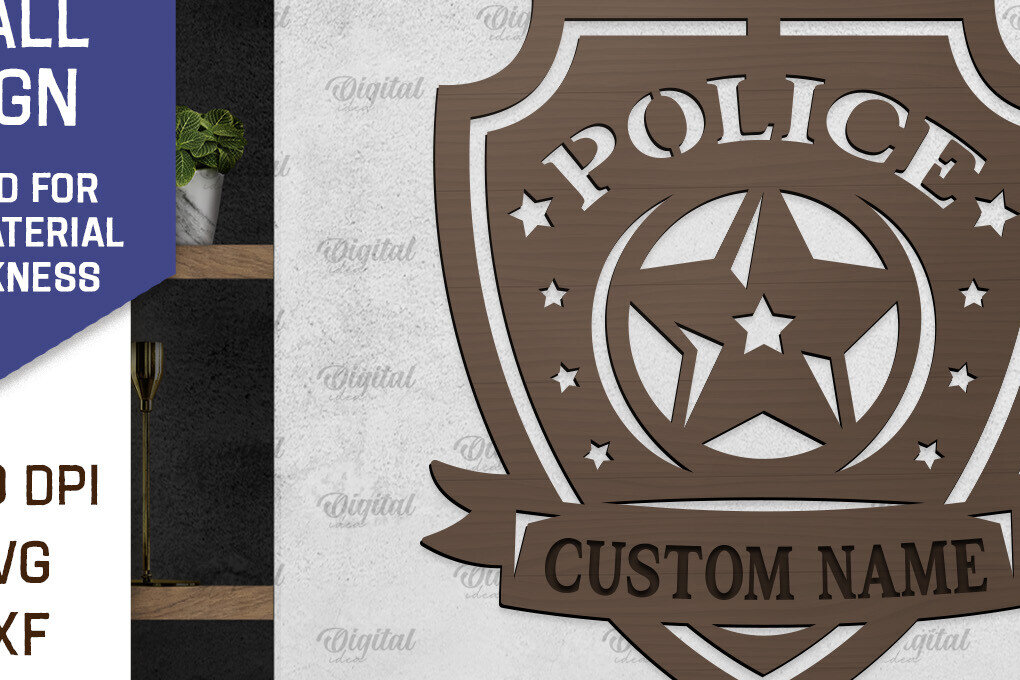 Intra απο ξύλο plywood 3mm-4mm πάχος – Αστυνομική επιγραφή τοίχου Αστυνομικός Δίασταση  40x30 cm INTRAFABR-98462165