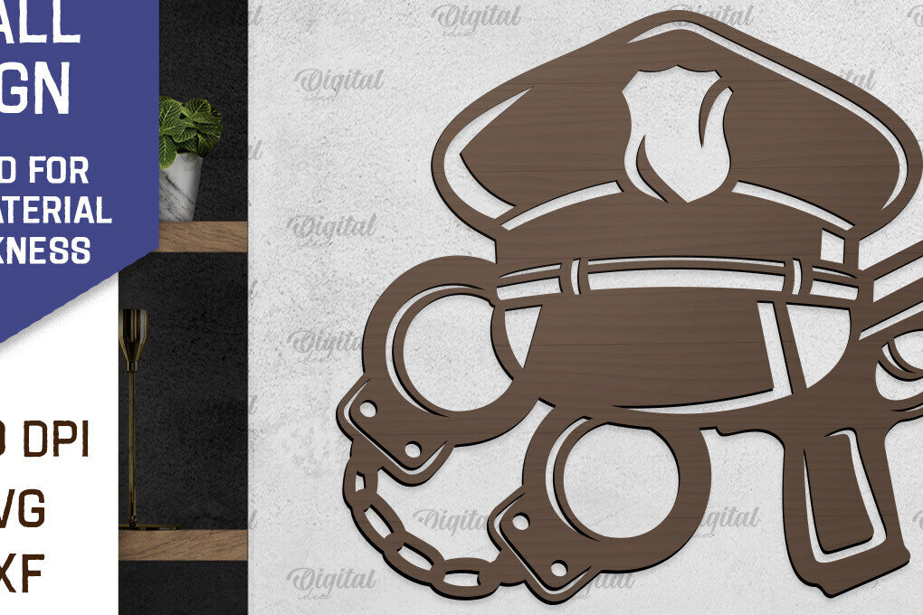 Intra απο ξύλο plywood 3mm-4mm πάχος – Αστυνομική επιγραφή τοίχου Αστυνομικός Δίασταση  40x30 cm INTRAFABR-98462204