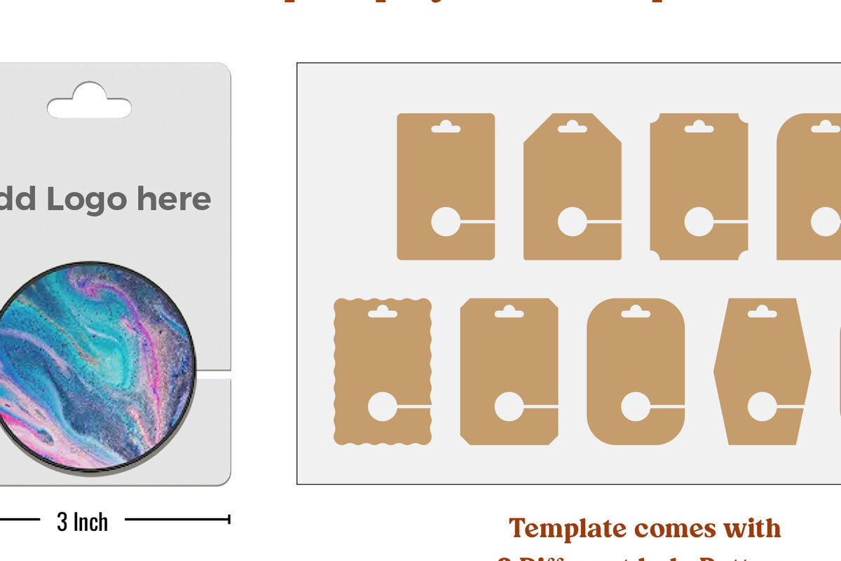 Σετ των 2 Intra απο ξύλο plywood 3mm-4mm πάχος – Pop Socket, Pop Socket Display Card Δίασταση  20x20 cm INTRAFABR-104313462