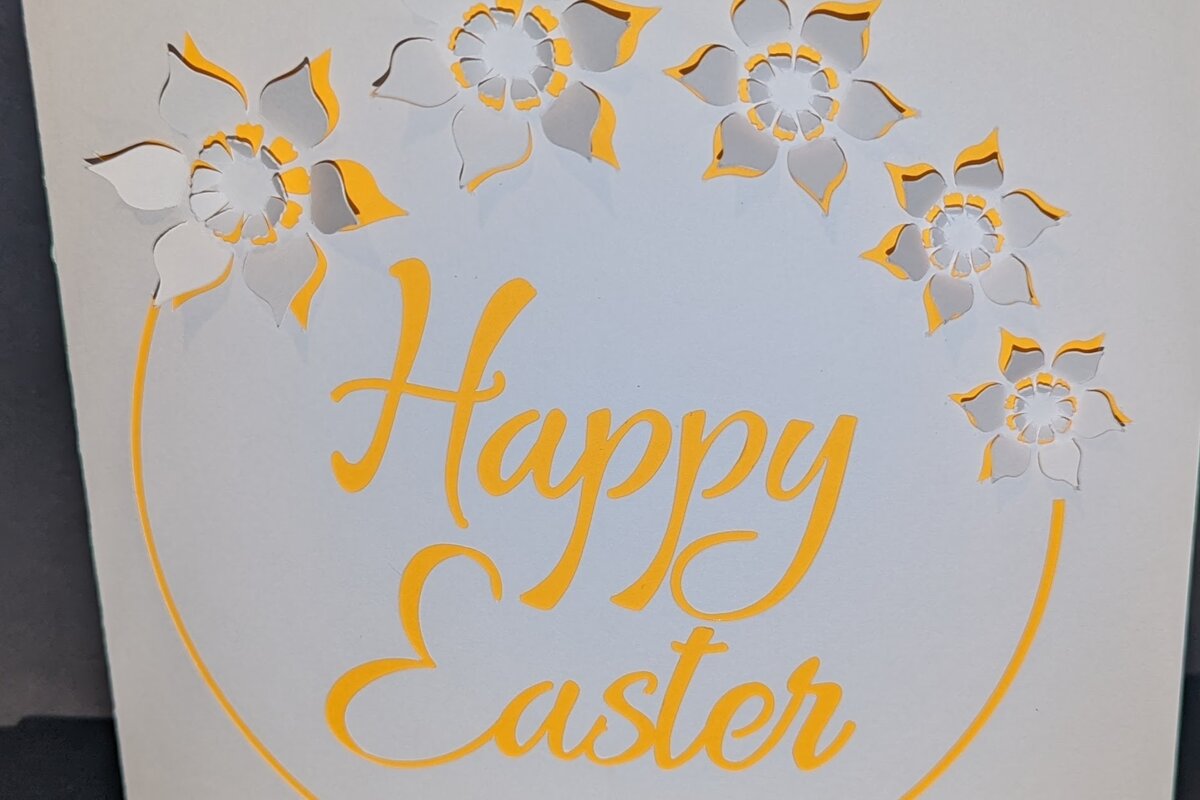 Σετ των 2 Intra απο ξύλο plywood 3mm-4mm πάχος – Pop Up Daffodil Πάσχα Δίασταση  20x20 cm INTRAFABR-28762951