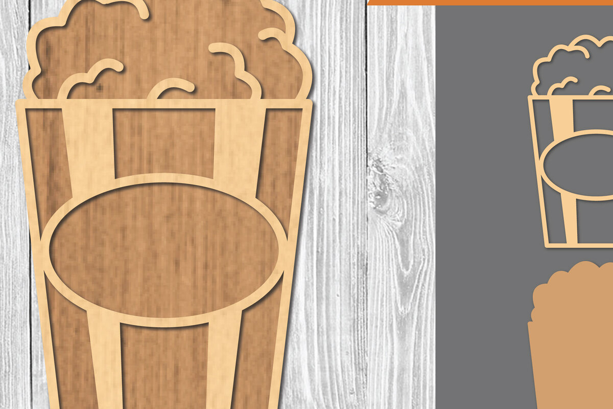 Σετ των 2 Intra απο ξύλο plywood 3mm-4mm πάχος – Διακόσμηση Popcorn Δίασταση  20x20 cm INTRAFABR-109511532