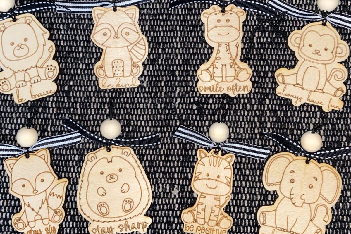 Σετ των 3 Intra απο ξύλο plywood 3mm-4mm πάχος – Λέιζερ δέσμης μπρελόκ Positive Animals Δίασταση  5x5 cm INTRAFABR-28433441