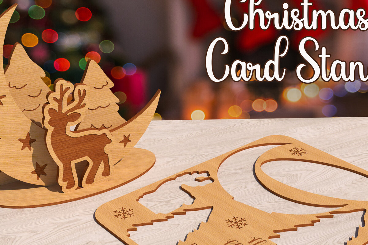 Σετ των 2 Intra απο ξύλο plywood 3mm-4mm πάχος – Καρτ ποστάλ Χριστουγεννιάτικη βάση Κάρτας με λέιζερ Δίασταση  20x20 cm INTRAFABR-79520516