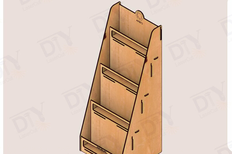 Σετ των 2 Intra απο ξύλο plywood 3mm-4mm πάχος – Ράφια λιανικής καρτ ποστάλ Αρχείο κοπής με λέιζερ Δίασταση  20x20 cm INTRAFABR-119530506