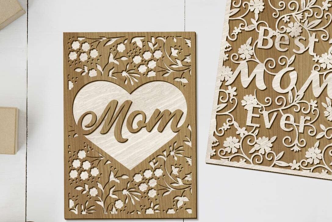 Σετ των 2 Intra απο ξύλο plywood 3mm-4mm πάχος – Σετ καρτ ποστάλ πρότυπα με στρώσεις Δίασταση  20x20 cm INTRAFABR-94295512