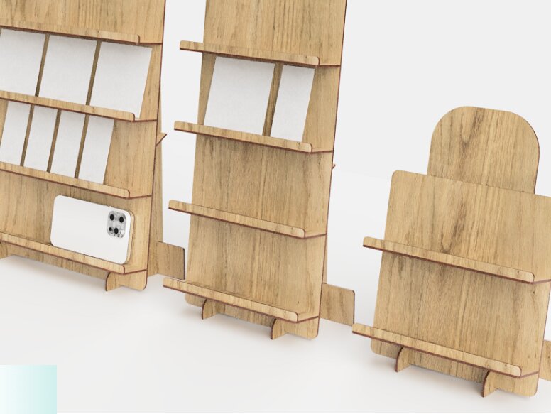 Σετ των 2 Intra απο ξύλο plywood 3mm-4mm πάχος – Σταντ καρτ ποστάλ | Αρχεία κοπής με λέιζερ Δίασταση  20x20 cm INTRAFABR-117189765