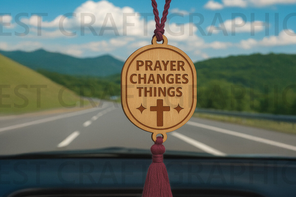 Σετ των 2 Intra απο ξύλο plywood 3mm-4mm πάχος – Η προσευχή αλλάζει τα πράγματα Κρεμάστρα Δίασταση  20x20 cm INTRAFABR-124432914