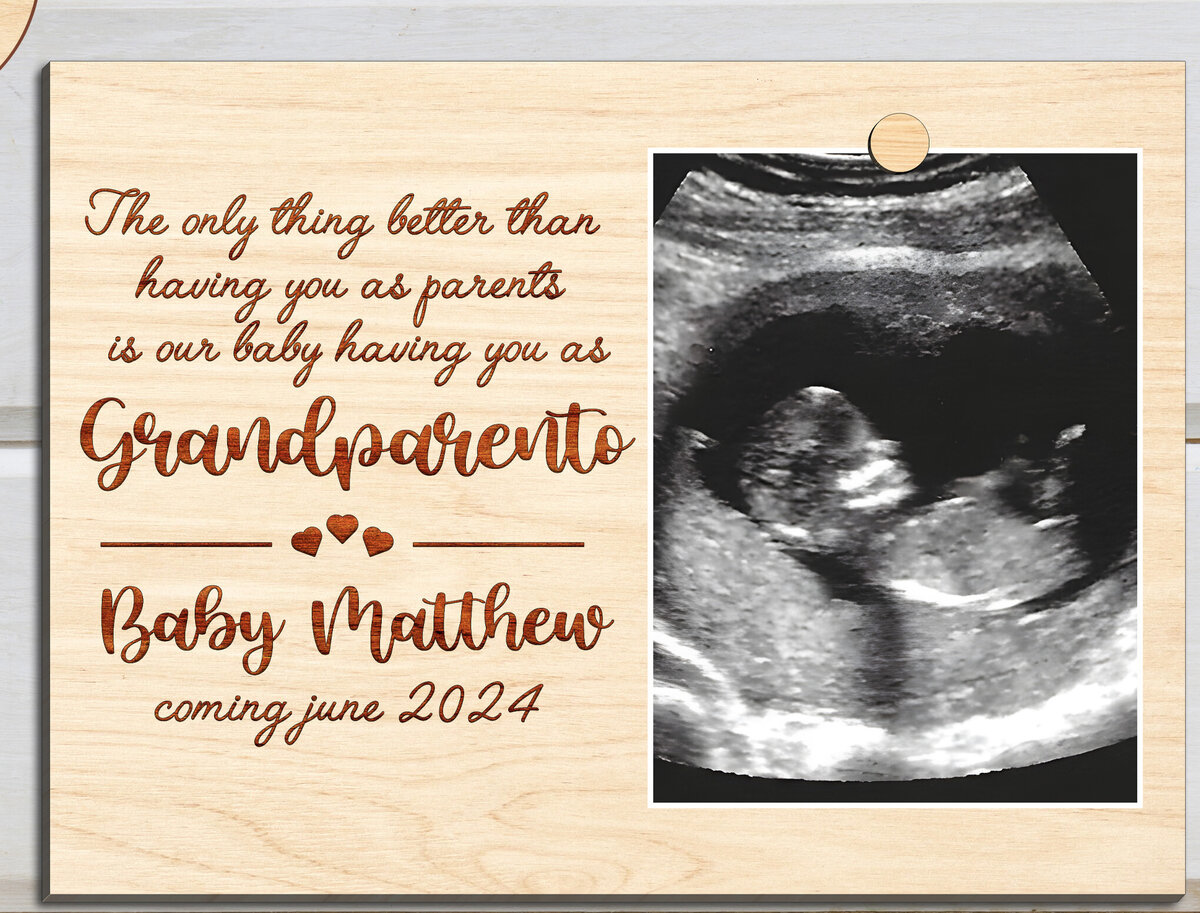 Σετ των 2 Intra απο ξύλο plywood 3mm-4mm πάχος – Ανακοίνωση Εγκυμοσύνης προς Γονείς Δίασταση  20x20 cm INTRAFABR-97022366