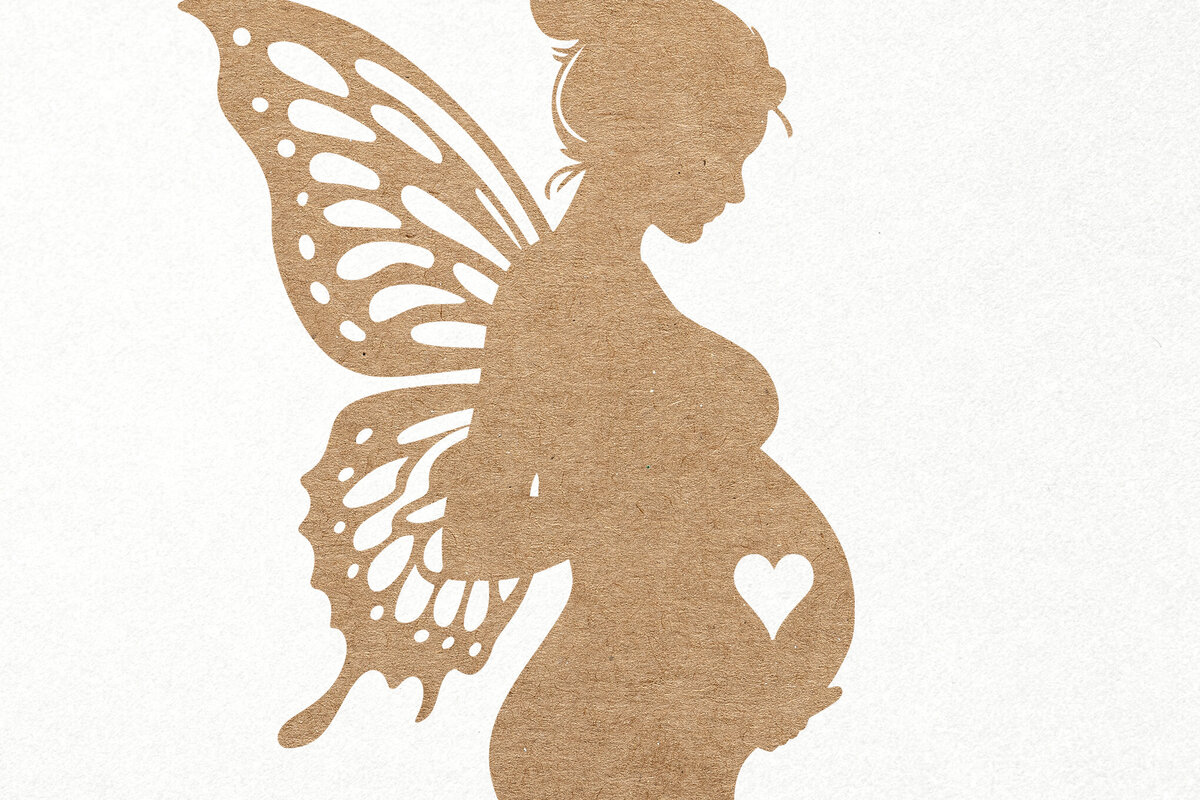 Σετ των 2 Intra απο ξύλο plywood 3mm-4mm πάχος – Εγκυμοσύνη, Σιλουέτα έγκυων γυναικών Δίασταση  20x20 cm INTRAFABR-104082103