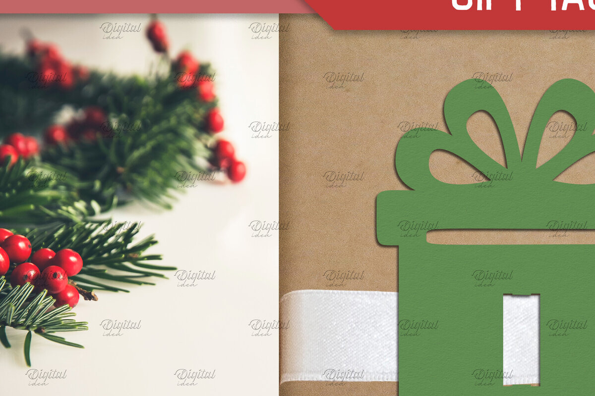 Σετ των 2 Intra απο ξύλο plywood 3mm-4mm πάχος – Παρουσίαση. Ετικέτα δώρου Χριστουγεννιάτικη κορδέλα Δίασταση  20x20 cm INTRAFABR-83081522