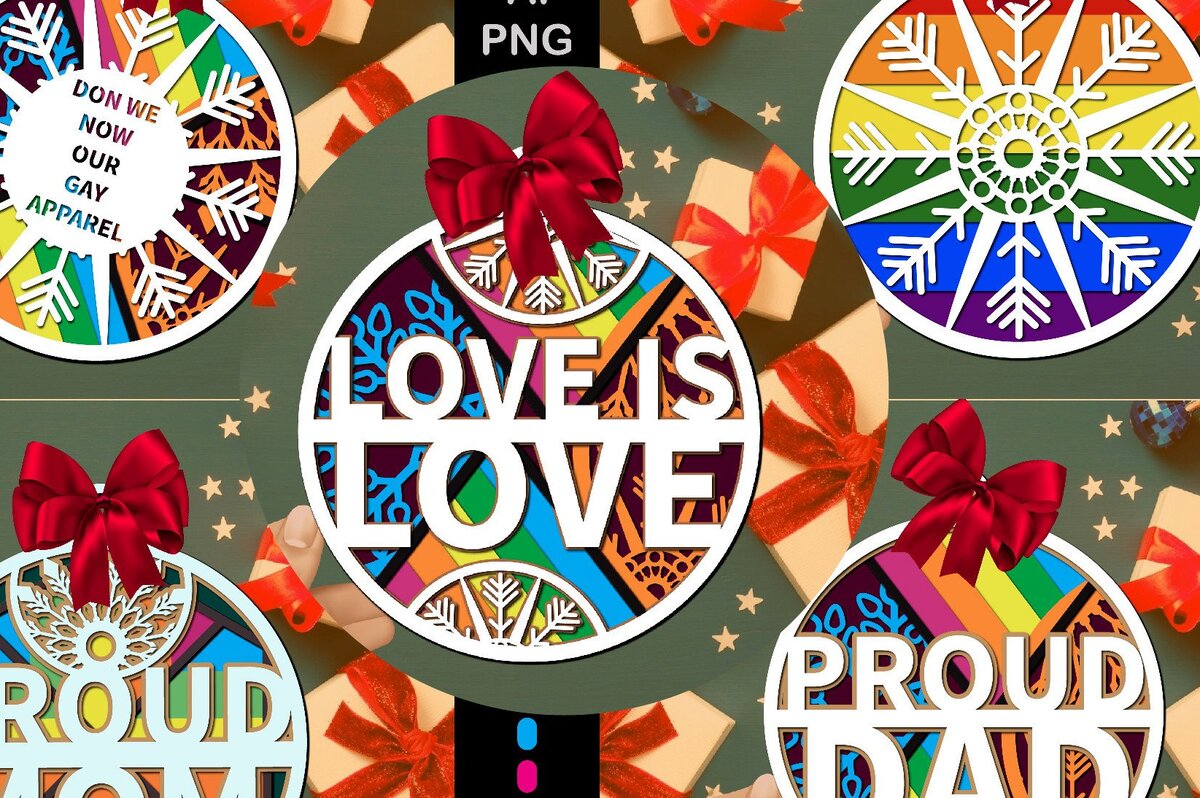 Σετ των 2 Intra απο ξύλο plywood 3mm-4mm πάχος – Πακέτο χριστουγεννιάτικων στολιδιών Pride Δίασταση  20x20 cm INTRAFABR-44930106