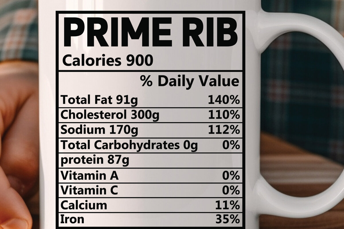 Σετ των 2 Intra απο ξύλο plywood 3mm-4mm πάχος – Prime Rib Nutrition Facts Design Δίασταση  40x30 cm INTRAFABR-104122228