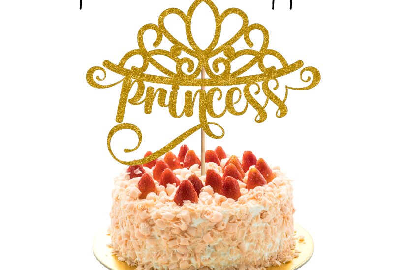 Σετ των 2 Intra απο ξύλο plywood 3mm-4mm πάχος – Princess Crown Cake Topper DXF Δίασταση  20x20 cm INTRAFABR-15098329
