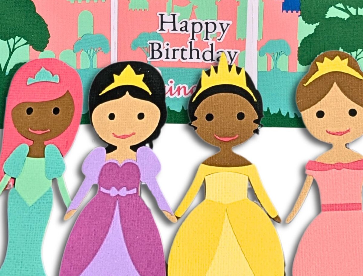 Σετ των 2 Intra απο ξύλο plywood 3mm-4mm πάχος – Princess Dolls Playset Κάρτα γενεθλίων 3D Δίασταση  20x20 cm INTRAFABR-115734677