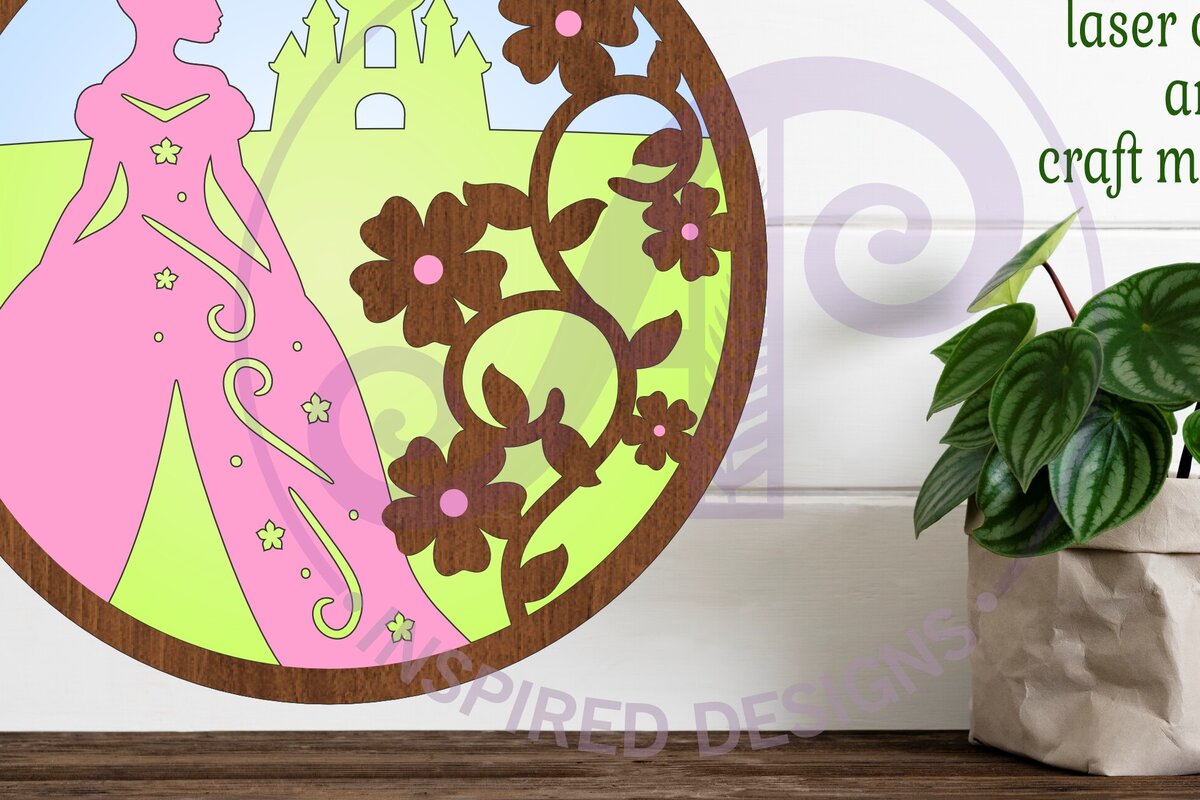 Intra απο ξύλο plywood 3mm-4mm πάχος – Princess Layered Wall Sign Δίασταση  40x30 cm INTRAFABR-101056970