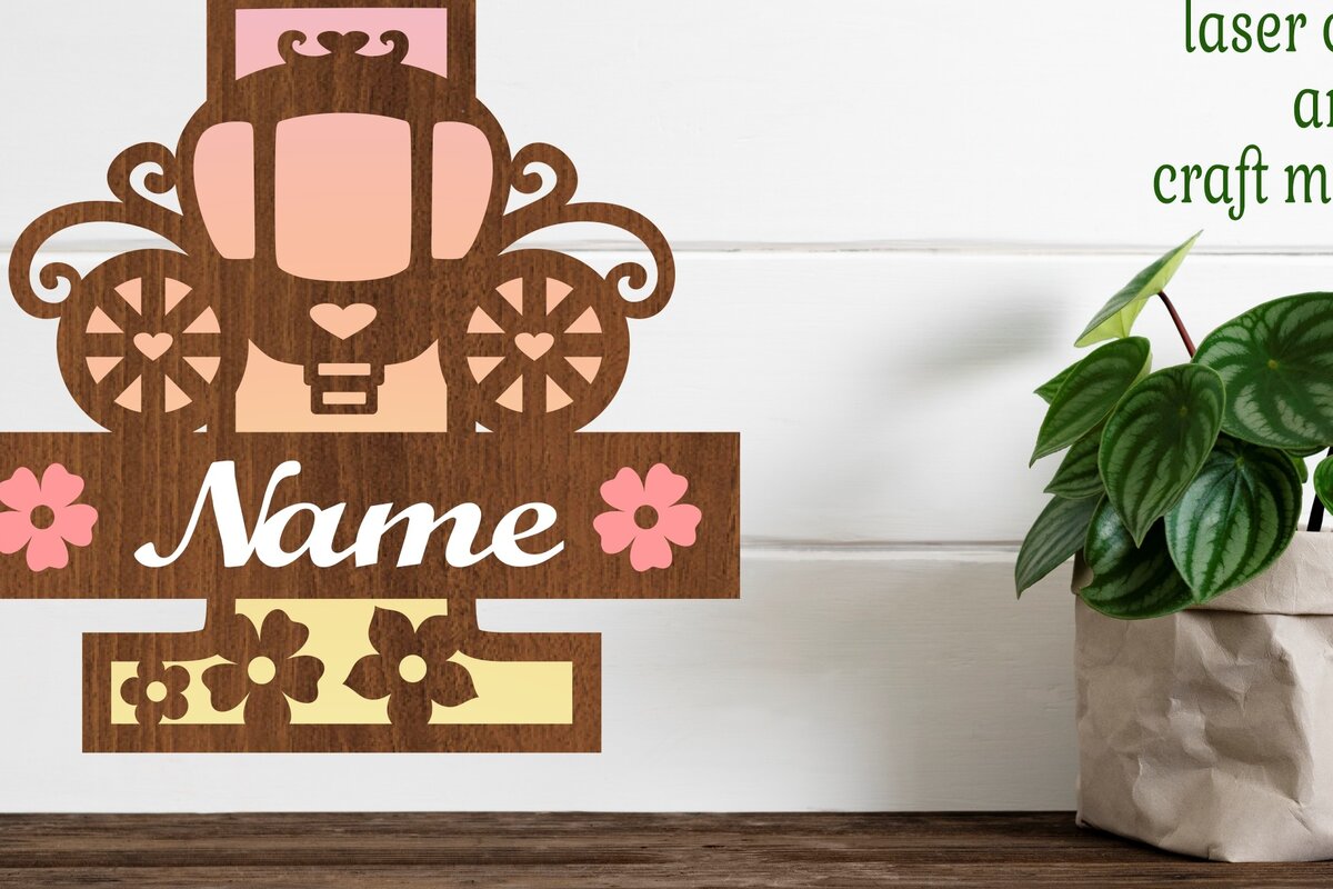 Σετ των 2 Intra απο ξύλο plywood 3mm-4mm πάχος – Πριγκίπισσα Monogram Letter I Δίασταση  20x20 cm INTRAFABR-76568042