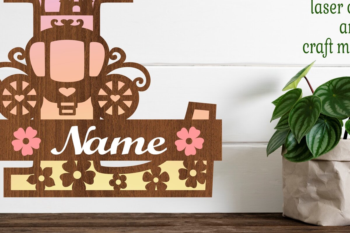 Σετ των 2 Intra απο ξύλο plywood 3mm-4mm πάχος – Πριγκίπισσα Μονόγραμμα Επιστολή L Αποκοπή αρχείου Δίασταση  20x20 cm INTRAFABR-76568106